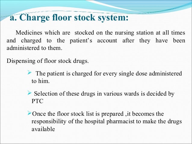 Drug Distribution In Hospital Pharmacy