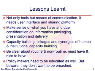 Monitoring key indicators across countries for food security in Asia – experience of the Asia food security information system (AFSIS)