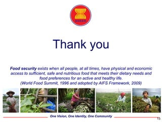 Monitoring key indicators across countries for food security in Asia – experience of the Asia food security information system (AFSIS)