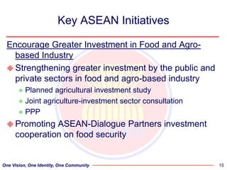 Regional perspectives on the unique challenges for food security in Southeast Asia