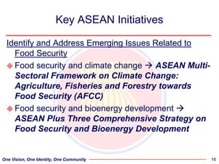 Regional perspectives on the unique challenges for food security in Southeast Asia