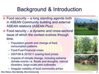 Regional perspectives on the unique challenges for food security in Southeast Asia
