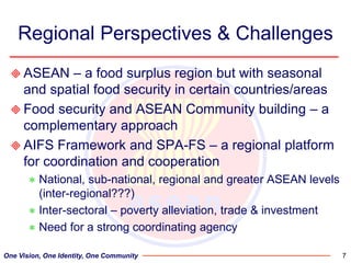 Regional perspectives on the unique challenges for food security in Southeast Asia