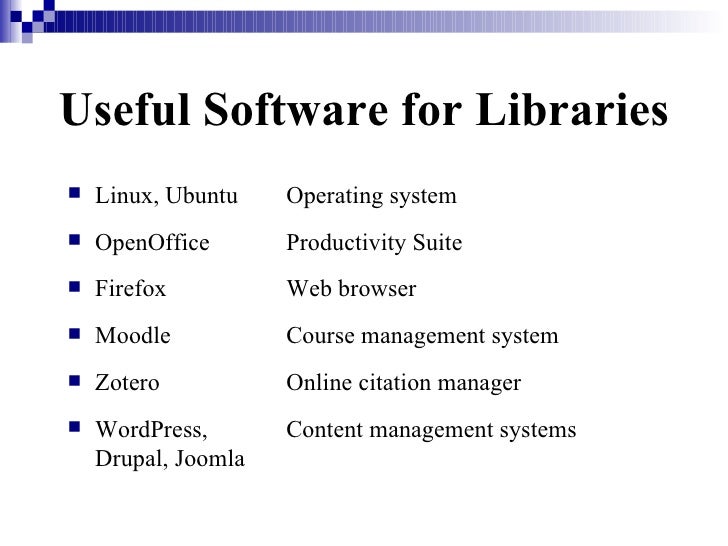 Open Source Software In Libraries Open Source Software In Libraries