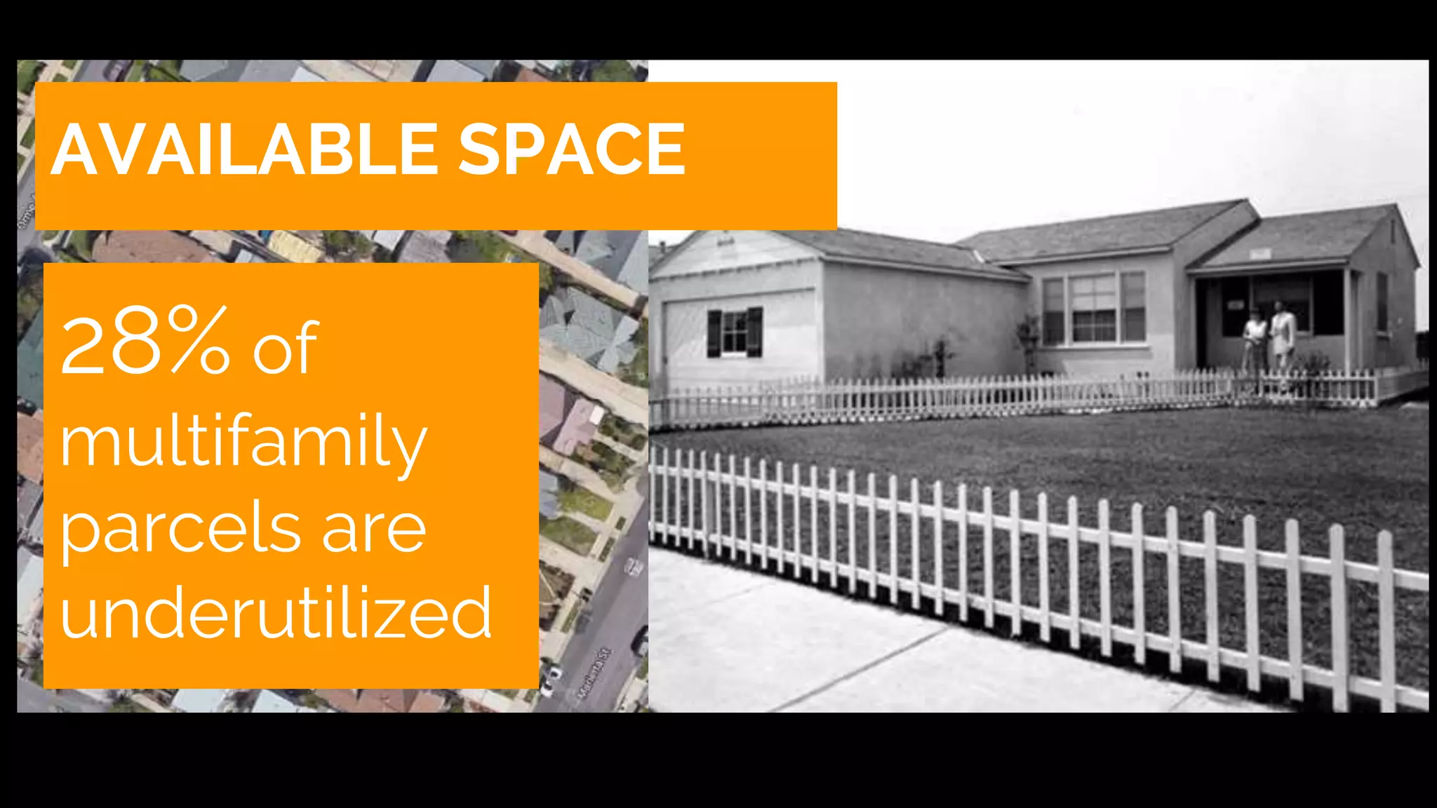 AVAILABLE SPACE
28% of
multifamily
parcels are
underutilized
 
