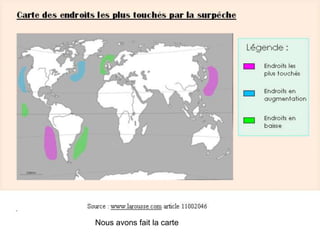 Carte des endroits touchés par la surpêche
Nous avons fait la carte
 