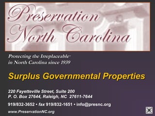 Recycling Surplus Public Property in NC