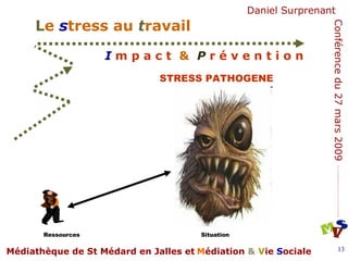 STRESS PATHOGENE Ressources Situation 