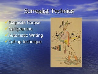 Surrealist Technics Exquisite Corpse Calligramme Automatic Writing Cut-up technique 