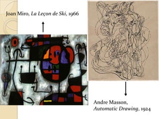 Joan Miro, La Leçon de Ski, 1966

Andre Masson,
Automatic Drawing, 1924

 