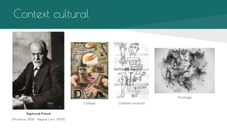 Context cultural

Frottage
Collage
Sigmund Freud
(Moràvia, 1856 - Regne Unit, 1939)

Cadàver exquisit

 