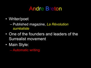 Un ChienAndalou(1929)http://www.youtube.com/watch?v=pib9zv1dHcE“The Great Masturbator” (1929)“The Enigma of Desire: My Mother, My Mother, My Mother” (1929)