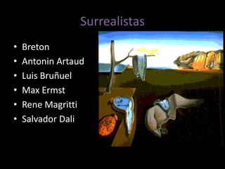 MétodoEscrita Automática – Impulso criativo/ fluxo de consciênciaSem planejamentoAtividade coletiva que vai se completandoRepresentativo+ Abstrato + Irreal + Inconsciente