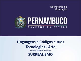 Linguagens e Códigos e suas
Tecnologias - Arte
Ensino Médio, 3ª Série
SURREALISMO
 