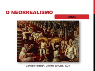 O NEORREALISMO
Brasil
Cândido Portinari, Colheita do Café, 1934
 