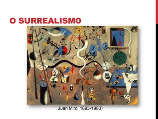 O SURREALISMO
Juan Miró (1893-1983)
 