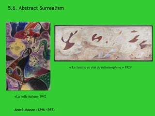 5.6. Abstract Surrealism André Masson (1896-1987) «La belle italien» 1942 « La famille en état de métamorphose » 1929 