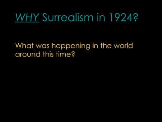 WHY Surrealism in 1924?

What was happening in the world
around this time?
 