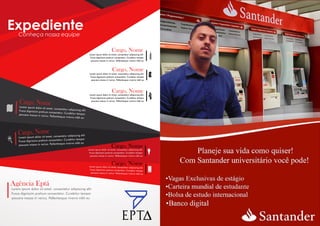 14 15
Agência Eptá
Cargo, Nome
Cargo, Nome
Cargo, Nome
Cargo, Nome
Cargo, Nome
Cargo, Nome
Cargo, Nome
EPTA
ExpedienteConheça nossa equipe
 