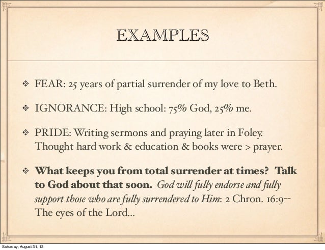 fear of the lord examples