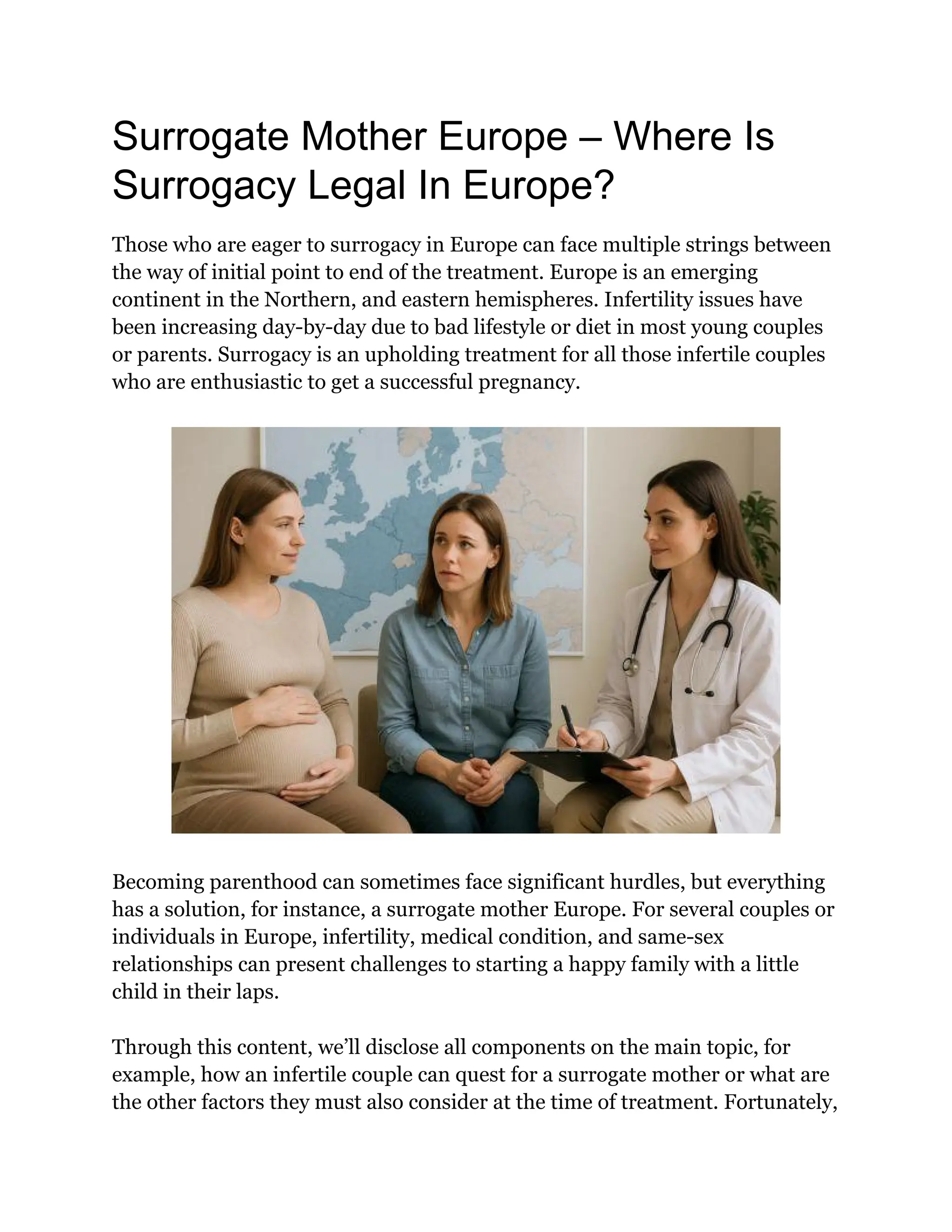 Surrogate Mother Europe Where Is Surrogacy Legal In Europe PDF