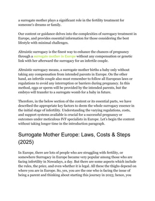Surrogate Play Example Surrogate Mother Europe – Where Is Surrogacy Legal In Europe | PDF