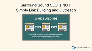 SSSEO metrics can organically grow high DA links and earned media promotion.
Surround Sound SEO is NOT
Simply Link Buildin...