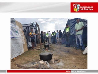ASPECTOS NEGATIVOS ALBERGUESHAY CERDOS VIVIENDO EN LOS ALBERGUESSE VEN EN LA CANCHA EXCRETAS A    CIELO ABIERTOEN LOS ALBERGADOS SE PERCIBE A PESAR DE LOS ESFUERZOS INSTITUCIONALES Y DE LA COLABORACIÓN DE LA POBLACIÓN UN ÁNIMO ASISTENCIALISTA QUE DEBE ROMPERSE CON TRABAJO SOCIAL PARA EVITAR PROBLEMAS FUTUROS. SE OBSERVA DESINFORMACIÓN EN LA POBLACIÓN SOBRE EL AVANCE DE LA TRAGEDIA Y EXISTE TEMOR POR LA  POSIBLE OCURRENCIA DE MAS EVENTOS .ESTÁN ESPECIALMENTE NERVIOSOS LOS POBLADORES DE VILLA ROSA