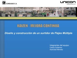 Diseño y construcción de un surtidor de Flejes Múltiple   Integrantes del equipo: Carlos Gutierrez Asdrúbal Méndez KAIZEN - MEJORA CONTINUA 