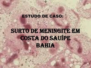SURTO DE MENINGITE EM
COSTA DO SAUÍPE
BAHIA
ESTUDO DE CASO:
 