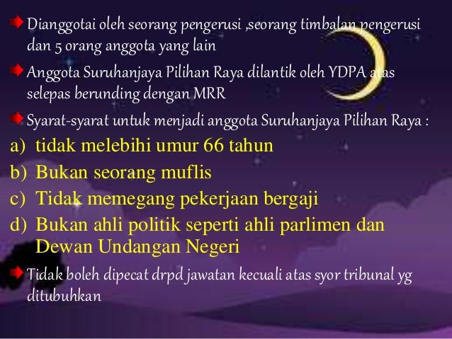 fungsi suruhanjaya pilihan raya