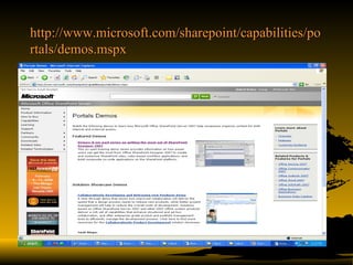 http://www.microsoft.com/sharepoint/capabilities/portals/demos.mspx 