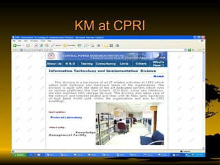 KM at CPRI 