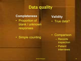 Prerequisites of an effective surveillance systemStandard case definition 