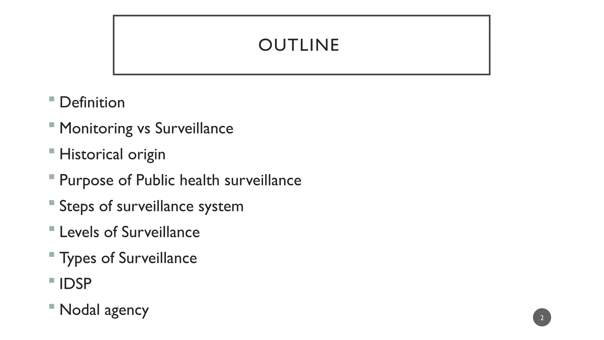 Public Health Surveillance: Framework, Types and Applications | PPTX