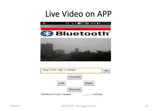 Live Video on APP
7/24/2016 M Tech EXTC - Final Stage Seminar 46
 