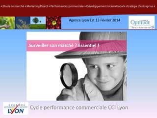 • Etude de marché • Marketing Direct • Performance commerciale • Développement international • stratégie d'entreprise • 
Agence Lyon Est 13 Février 2014 
Cycle performance commerciale CCI Lyon 
 