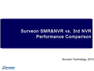 Surveon SMR&NVR vs. 3rd NVR
Performance Comparison
Surveon Technology, 2013
 
