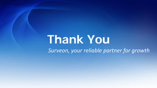 14
Thank You
Surveon, your reliable partner for growth
 