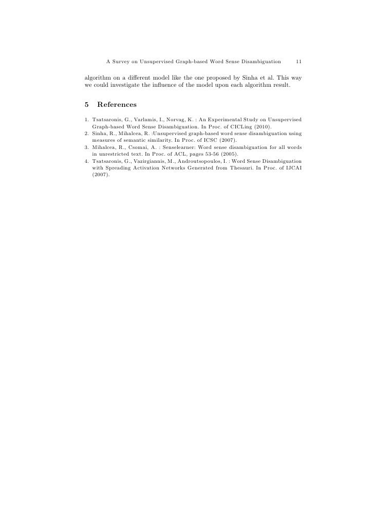 a survey on unsupervised graph based word sense disambiguation survey paper graph algorithms