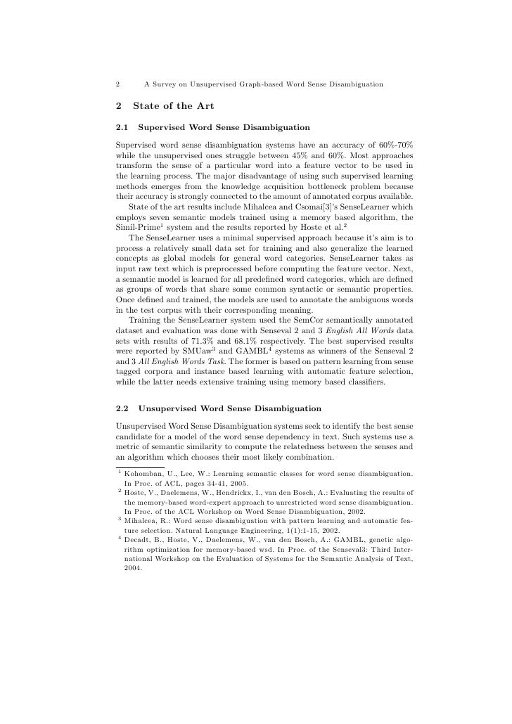 a survey on unsupervised graph based word sense disambiguation survey paper graph algorithms