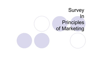 Survey In Principles of Marketing 