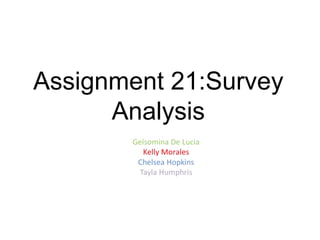 Assignment 21:Survey
Analysis
 