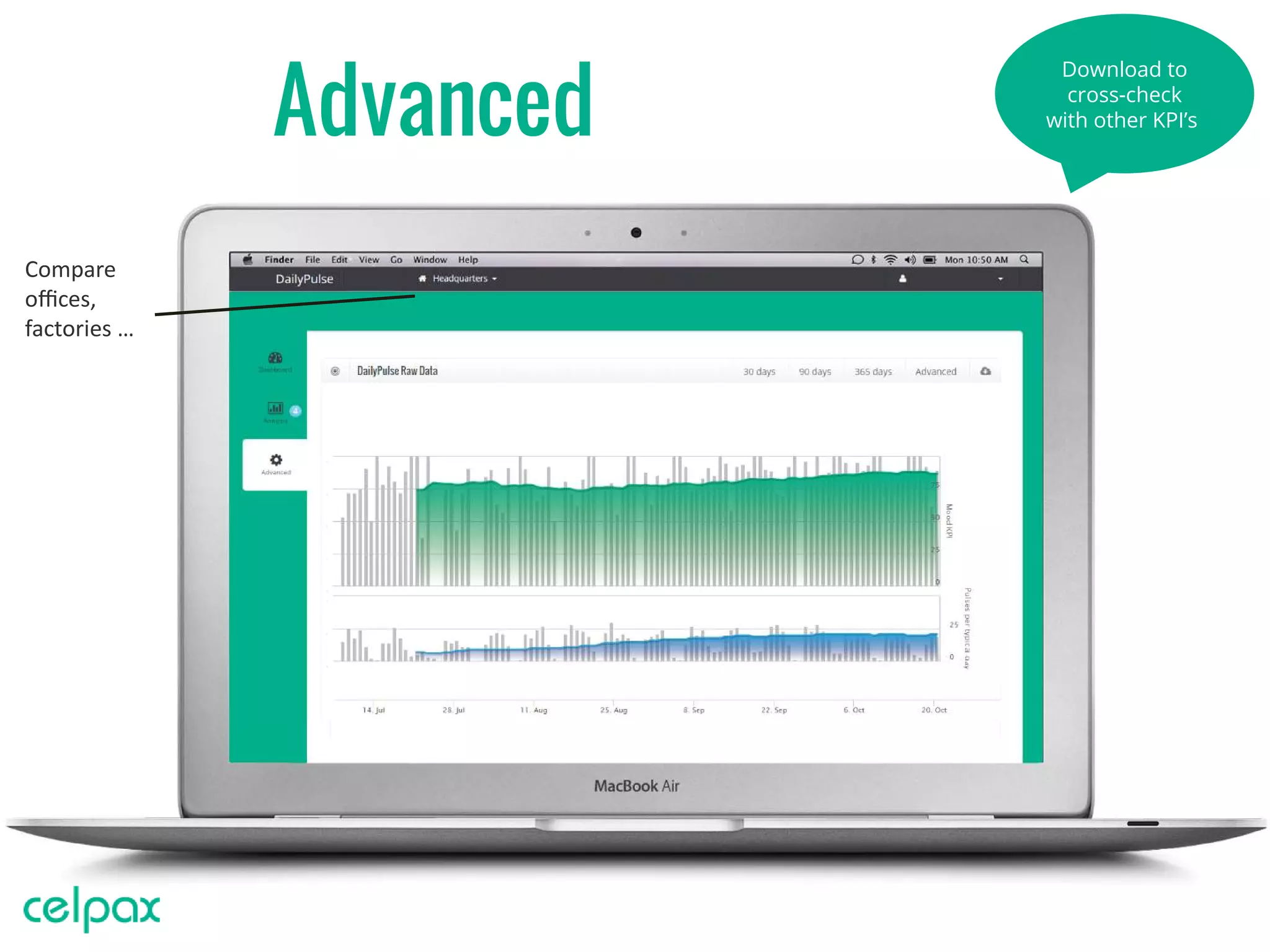 16
Advanced
Download to
cross-check
with other KPI’s
Compare
offices,
factories …
 