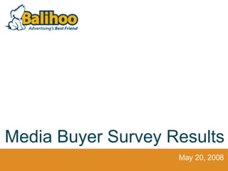 [object Object],Media Buyer Survey Results 