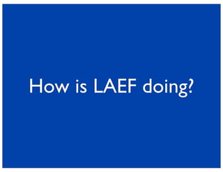 How is LAEF doing?
 