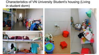 Characteristics of VN University Student’s housing (Living
in student dorm)
 