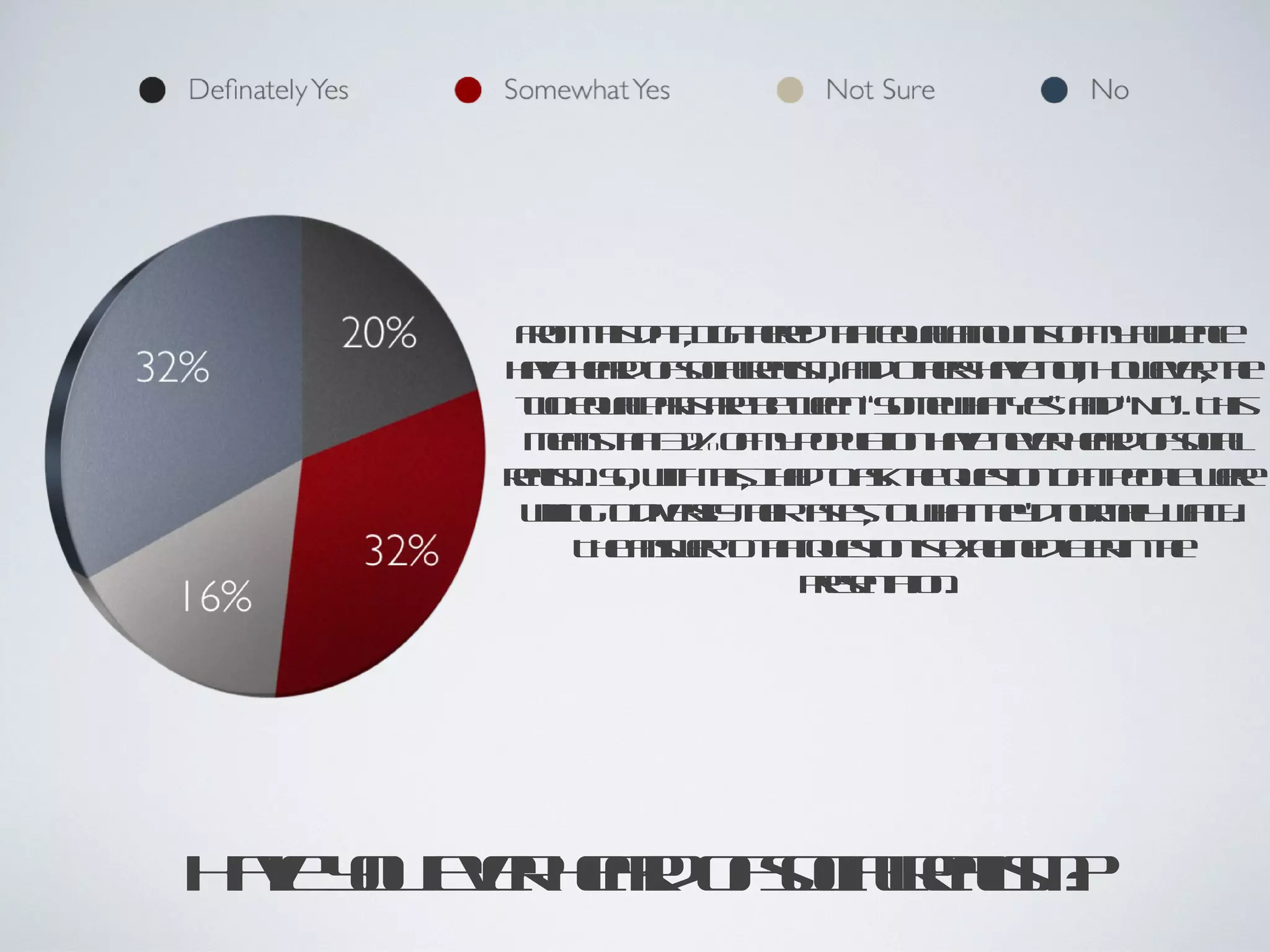 F m h dt Ia e d ht qaa on o m ad ne
        r t a , gt r t eulm ut f y uiec
         o is a      he a           s
       hv ha o scl a mad t rhv nt o ee t
        ae er foiar l , n oh s ae o, H wvr h
              d       e is     e            , e
       toeula s r bten o e ht e” ad o T is
        w qapr a e e “SmwaY s n “N ”. h
                 t e w
        masht 2 o m p plio hv nvr er o scl
          en t 3% f y o u tn ae ee ha foia
              a             a           d
       r l . S, wh h, Ia t a t qetn f po lwr
       e is o it t hd o s h us o it ep e
        am         is        k e  io       e e
        wlgod e ift ira e, t wat y nr a wt .
         il t ivr yh t t o hth ’d oml a h
          in     s e ss          e       l c
                                         y
           T e nwrot t us n ep inda r t
            h as e t h qet is xl e le in h
                       a    io   a    t   e
                         peetio.
                          r n tn
                           s a




H v yu vr er o scl a m
 ae o ee ha foiar l ?
           d      e is
 