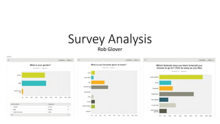 Survey Analysis
Rob Glover
 