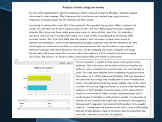 Survey analysis for music magazine 